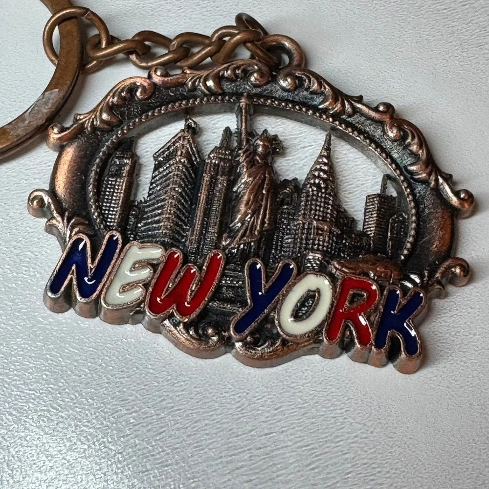 New York City Skyline Statue‎ of Liberty Souvenir Metal Keychain